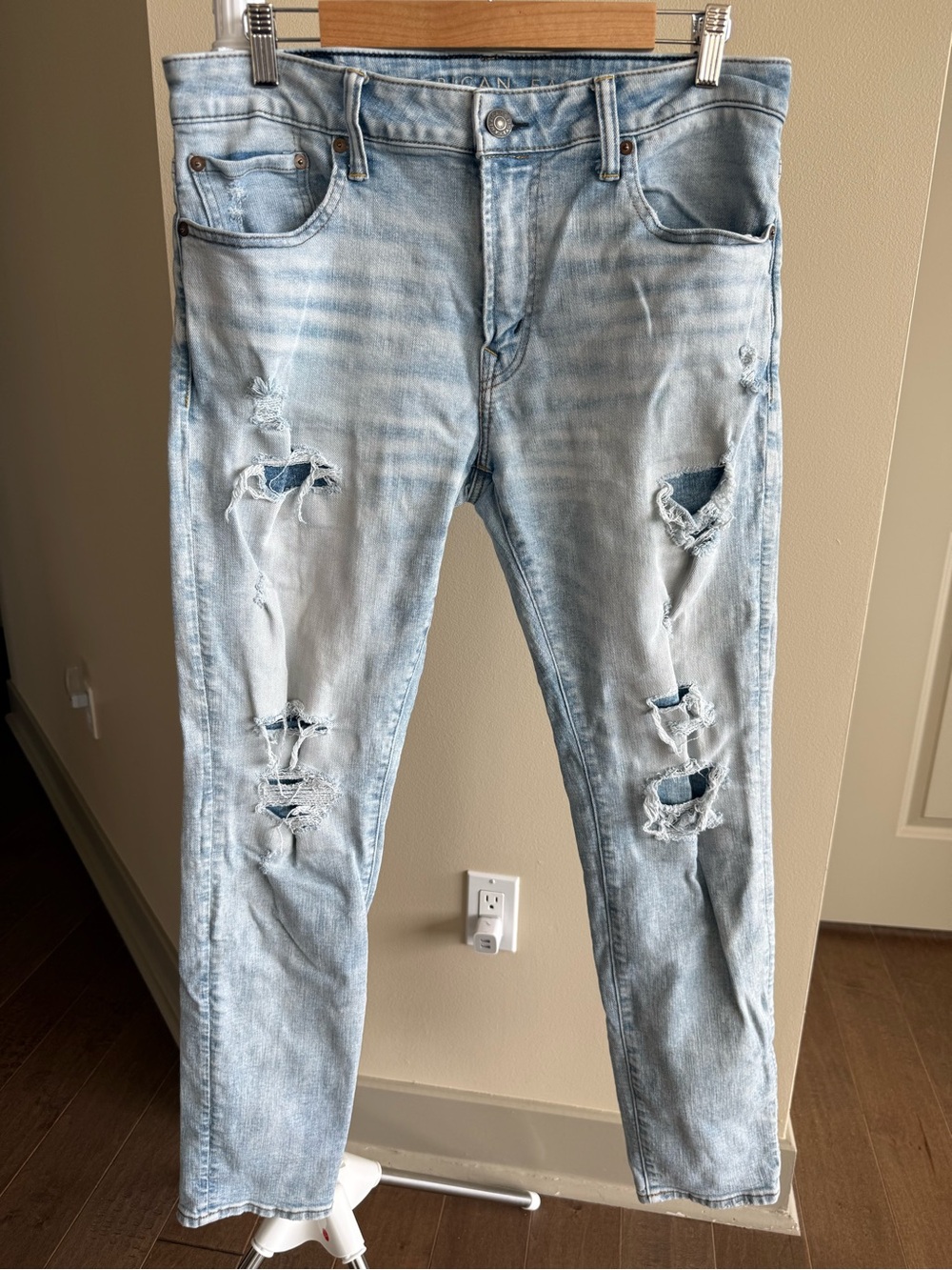 American Age Light Blue Ripped Skinny Jeans
